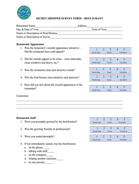 mystery shopper survey checklist pdf.